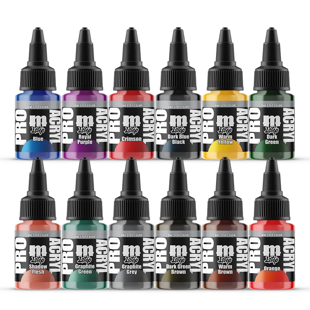 Pro Acryl 1 Step Paint Set One - 12 Colors