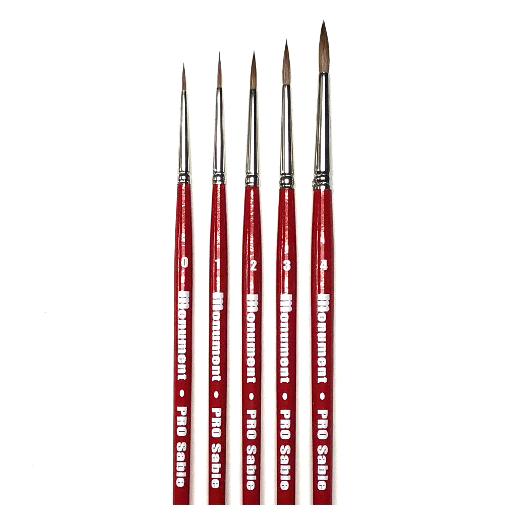 Pro Sable 5 Brush Set - 1 each of all sizes